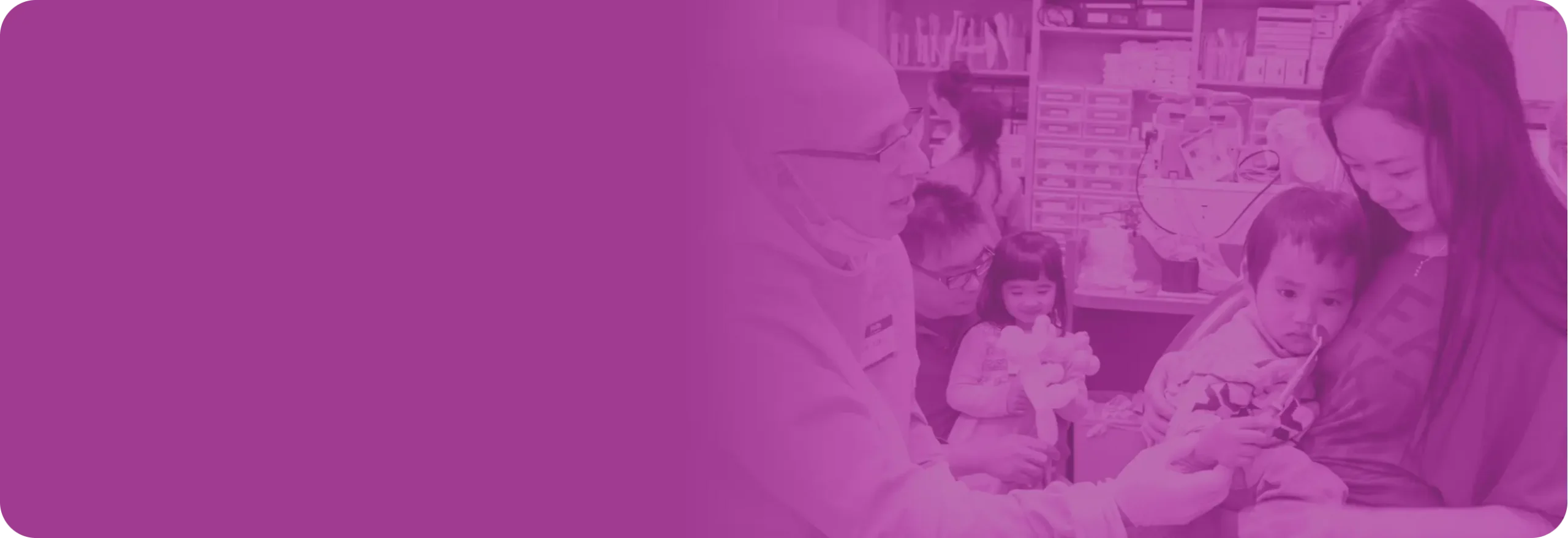 Family gathered at the dentist for a checkup.